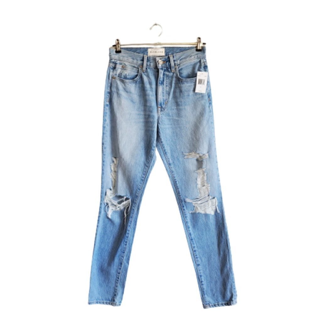 SLVRLAKE Roxy Distressed Mid Rise Skinny Jeans